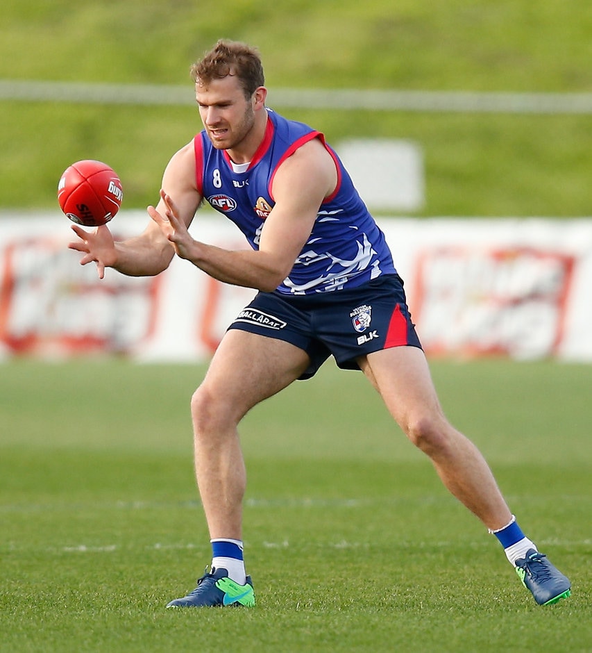 AFL 2016 Training - Western Bulldogs 270916 MELBOURNE, AUSTRALIA - SEPTEMBER 27: Stewart Crameri of the Bulldogs in action during the Western Bulldogs training session at Whitten Oval in Melbourne, Australia on September 27, 2016. (Photo by Michael Willson/AFL Media)
